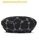  Mũ Nồi MLB Diamond Monogram Wool Jacquard Beret NY Black 3ACBMW126-50BKS 