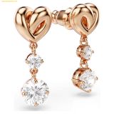  Bông Tai, Khuyên Tai Swarovski Lifelong Heart drop earrings Heart, White, Rose gold-tone plated 5517942 