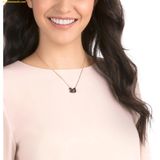  Dây Chuyên, Vòng Cổ Swarovski Facet Swan Necklace, Black, Mixed Metal Finish 