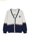  Áo Khoác Cardigan MLB Varsity Colorblock Button Cardigan NY (Cream) 3AKCV0144-50CRS 