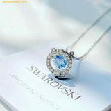  Dây Chuyền Swarovski Una necklace Sparkling Dance Round cut, Blue, Rhodium plated 5279425 