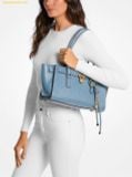  Túi Xách Michael Kors MK Hamilton Moderne Small Leather Satchel Màu Xanh Blue 