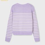  Áo Cardigan WHOAU Steve R-neck Cardigan Màu Tím Kẽ Ngang WHCKF4913F 