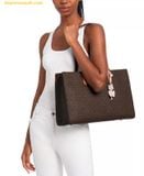  Túi Tote Michael Kors Scarlett Medium Signature Logo Tote Bag Brown 