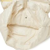  Áo Khoác Phao MLB Glossy Long Puffer Coat With Faux Fur Hood And Belt NY 3FDJB0326-50CRS Trắng 