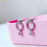  Bông Tai, Khuyên Tai Swarovski Constella hoop earrings Round cut, White, Rhodium plated 5563278 