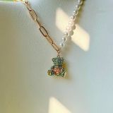  Dây Chuyền, Vòng Cổ Swarovski Teddy pendant Crystal pearl, Bear, Multicolored, Gold-tone plated 5669162 