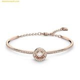  Lắc Tay, Vòng Đeo Tay Swarovski Sparkling Dance Bangle Round Cut, White, Rose Gold-Tone Plated 5497483 