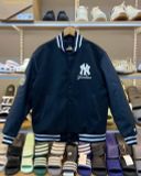 Áo Khoác Bomber New Era Varsity Jacket New York Yankees Đen (Tay Da) 