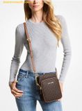  Túi Đeo Chéo Michael Kors Jet Set Travel Medium Logo Crossbody Bag 35F1GTVC2B Nâu Logo 