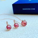  Bông Tai, Khuyên Tai Swarovski Bella V drop earrings Round cut, Pink, Rose gold-tone plated 5662114 