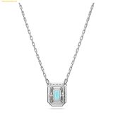  Dây Chuyền Swarovski Una necklace Octagon cut, Blue, Rhodium plated 5640289 