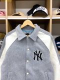  Áo Khoác Bomber New Era Varsity New York Yankees Màu Xám Trắng 