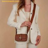  Túi Tote Michael Kors Greenwich Extra-Small Saffiano Leather Sling Crossbody Bag Nâu 