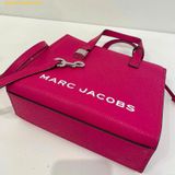  Túi Tote Marc Jacobs Mini Grind Coated Leather Tote Hồng Đậm 