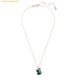  Dây Chuyền Swarovski Iconic Swan Pendant Swan, Green, Rose Gold-Tone Plated 5650067 