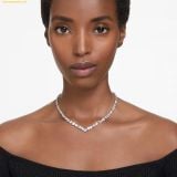  Dây chuyền, Vòng Cổ Swarovski Mesmera necklace Mixed cuts, White, Rhodium plated 5665242 