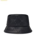  Mũ Bucket MLB Diamond Monogram Leather Bucket Hat NY (Black) 3AHTM034N-50BKS 
