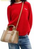  Túi Tote Vuông Coach Smith Tote Bag 24 In Signature Jacquard Light Khaki Multi CAR78 