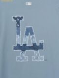  Áo Phông MLB Vintage Denim-like Monogram Big Lux Oversized Short Sleeve T-shirt LA Dodgers D.Skyblue 3ATSM0663-07SBD 