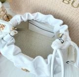  Túi Đeo Chéo Tory Burch Willa Quilted Smooth Leather E/W Drawstring Bag White 166183 