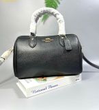  Túi Trống Coach Rowan Satchel Bag Màu Đen Trơn CV962 
