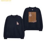  Áo Sweat MLB Monotiv Monogram Overfit Man-to-Man LA (D.Navy) 3AMTM0934-07NYD 
