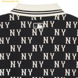  Áo Polo MLB Classic Monogram Full-Panel Pattern Collar T-Shirt NY (Black) 3APQM0443-50BKS 