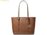  Túi Tote Michael Kors Handbag Jet Set Travel Small Saffiano Leather Top-Zip Tote Bag Nâu 