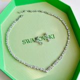  Bộ Trang Sức Dây Chuyền Và Bông Tai Swarovski Mesmera set Mixed cuts, White, Rhodium plated 5674306 