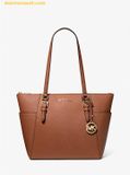  Túi Tote Michael Kors Charlotte Large Saffiano Leather Top-Zip Tote Bag Nâu 35T0GCFT7L 