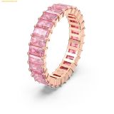  Nhẫn Swarovski Matrix ring Baguette cut, Pink, Rose gold-tone plated 5647589 