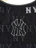  Túi Đeo Vai MLB Hip Monogram JQD Denim Hobo Bag New York Yankees Black 