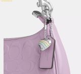  Túi Đeo Vai Coach Teri Shoulder Bag In Signature Leather With Heart Charm Light Violet CDA98 