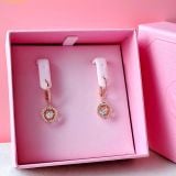  Bông Tai, Khuyên Tai Swarovski Una drop earrings Round cut, White, Rose gold-tone plated 5504753 
