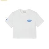  Áo Crop MLB Women's Varsity Crop Slim T-Shirts, Los Angeles Dodgers 3FTSV1843-07WHS White 