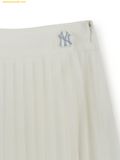  Chân Váy Xếp Ly MLB Women's Varsity Sporty Pleated Mini Skirt New York Yankees Ivory 3FSKV0163-50IVS 
