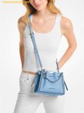  Túi Đeo Chéo Michael Kors Mina Small Chain Convertible Crossbody Bag Xanh Blue 