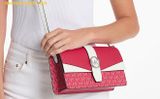  Túi Đeo Vai Michael Kors Greenwich Medium Signature Logo Convertible Shoulder Bag Dark Raspberry Multi 