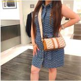  Túi Trống Đeo Chéo Michael Kors Cooper Travel XS Duffle Crossbody Nwt In Cream Multi Nâu Logo 