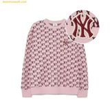  Áo Sweat MLB Classic Monogram Full-Panel Pattern Jacquard Overfit Man-to-Man NY (L.Pink) 3AMTM0334-50PKL 