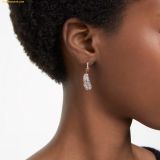  Khuyên Tai, Bông Tai Swarovski Nice Drop Earrings Feather, White, 18k Rose Gold Plated 5663486 