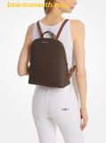  Balo Michael Kors Cindy Large Signature Logo Backpack Màu Nâu Logo 