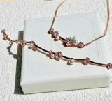  Dây Chuyền Swarovski Constella necklace Crystal pearl, Round cuts, White, Rose gold-tone plated 5729504 