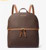 Balo Michael Kors Rhea Medium Slim Logo Backpack Màu Nâu Logo