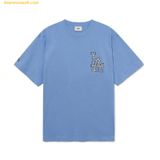  Áo Phông MLB Checkerboard Clipping Logo Overfit Short Sleeve T-Shirt LA L. Cobalt Blue 3ATSO0233-07CBL 