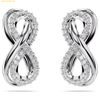 Khuyên Tai, Bông Tai Swarovski Hyperbola stud earrings Infinity, White, Rhodium plated 5687269
