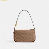  Túi Đeo Vai Coach Plaza Bag 18 In Signature Canvas Brown CCD38 