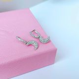  Bông Tai, Khuyên Tai Swarovski Luna drop earrings Moon, White, Rhodium plated 5666157 