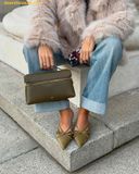  Túi Xách JW PEI Thea Top Handle Bag Dark Olive 